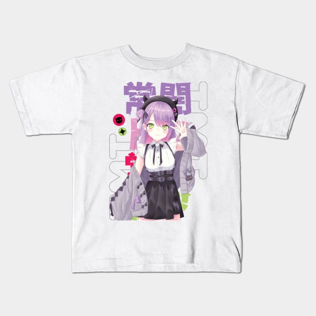 Hololive JP - Tokoyami Towa Kids T-Shirt by naderu